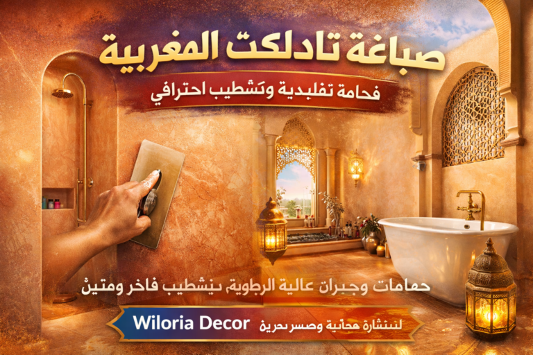 Read more about the article صباغة تادلاكت المغربية | فخامة تقليدية وتشطيب احترافي – Wiloria Decor