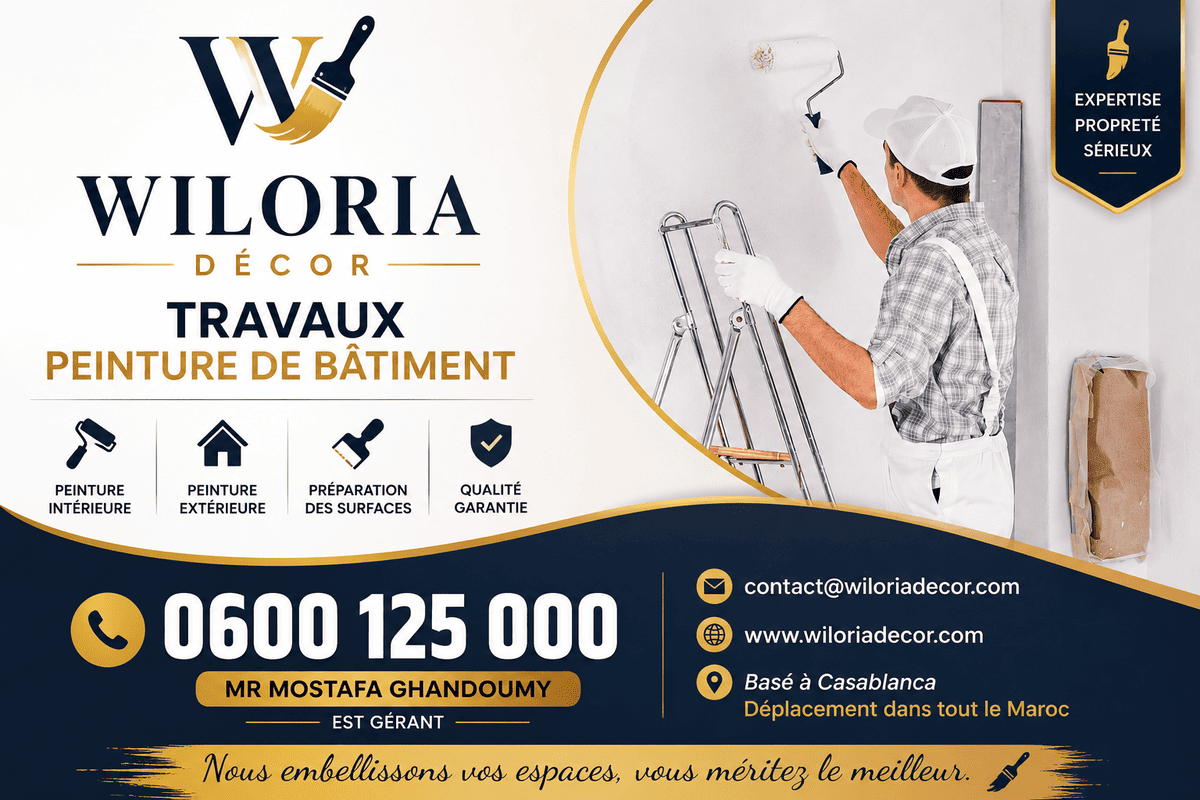 You are currently viewing Peinture de Bâtiment – Entreprises Générales – Maroc | Wiloria Decor